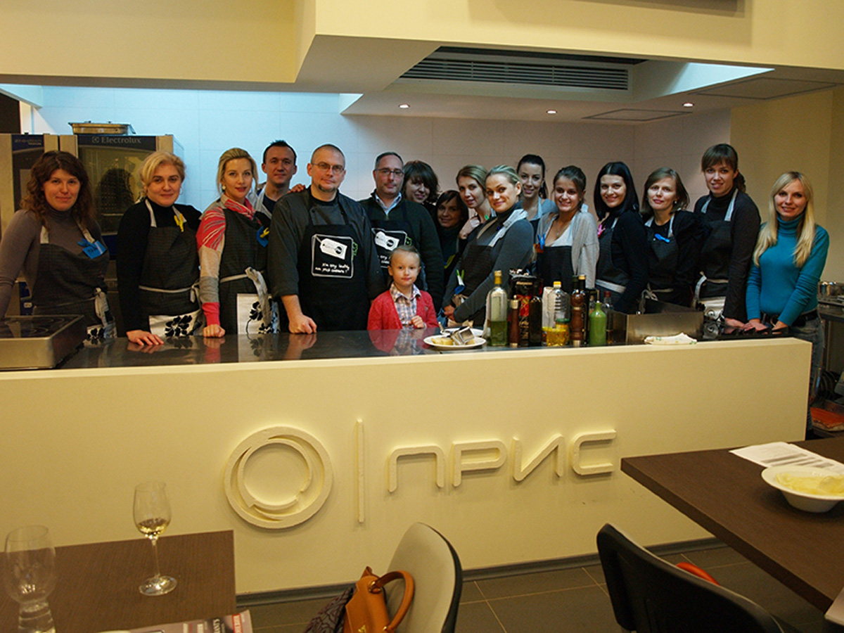 Participants of lesson “Italiano Vero”. Italian cuisine. Cooking classes in Odessa.
