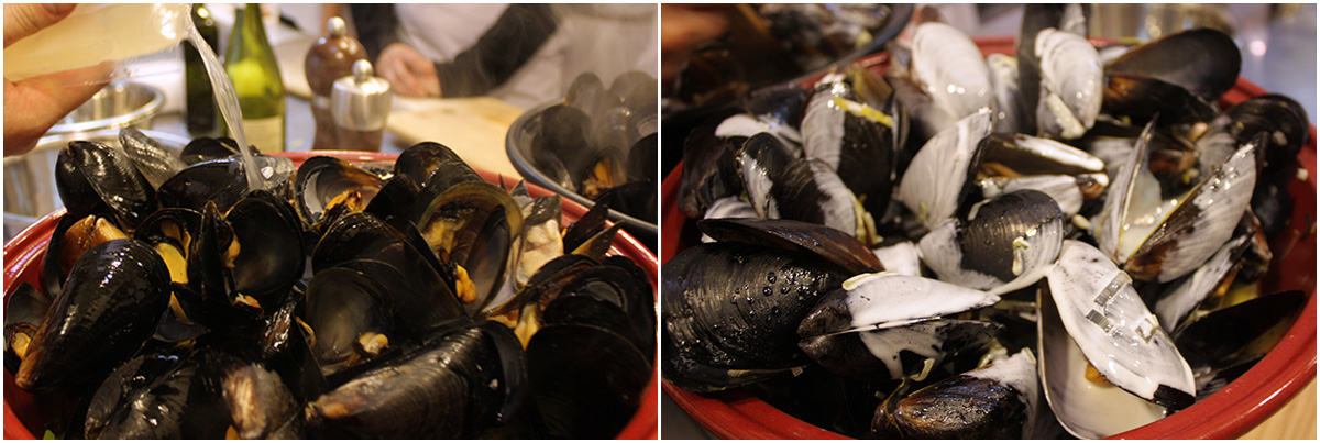 Mussels Marinière. Delicious recipes from famous chefs.