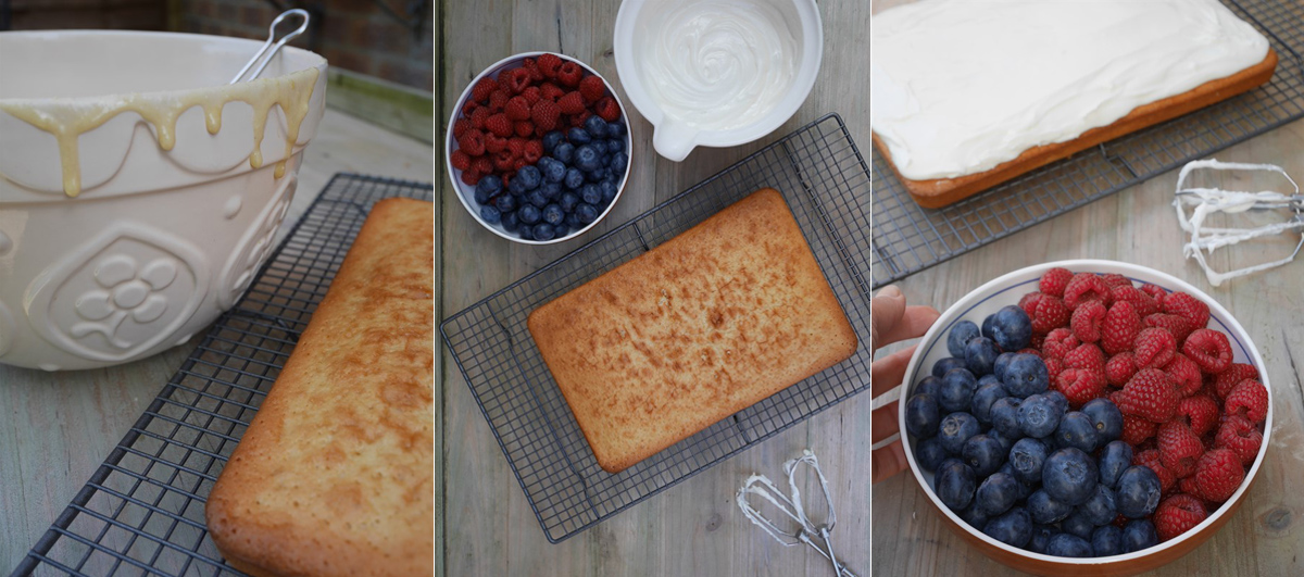 Berries for Union Jack cake. Best cooking recipes with step-by-step photos.