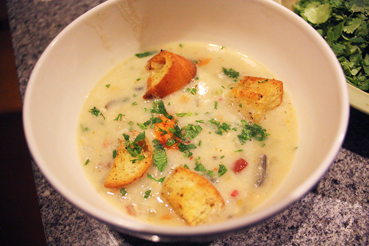 Soup with mushrooms. Lesson “Four Soups”. Cooking classes in Odessa.
