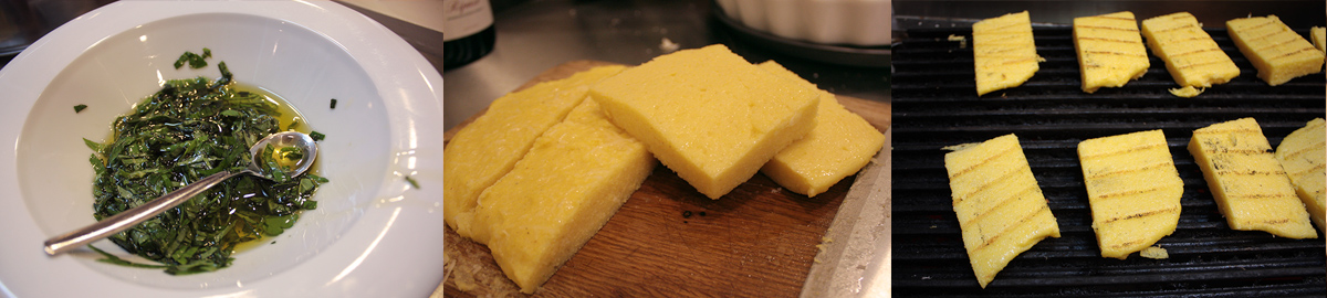 Grilled polenta. Step by step picture recipes in cooking blog.