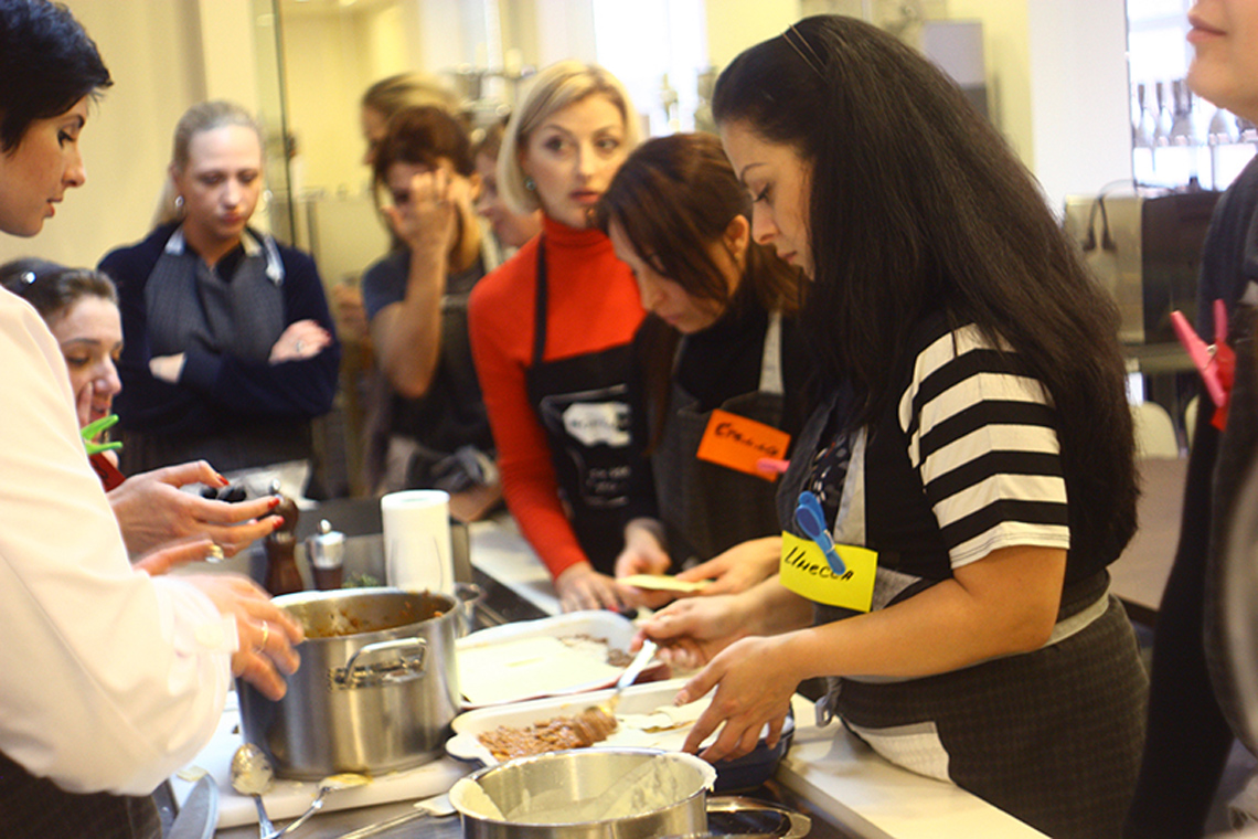 Participants of the lesson. Secrets of Italian cuisine. Сooking school "My Odessa Cuisine".