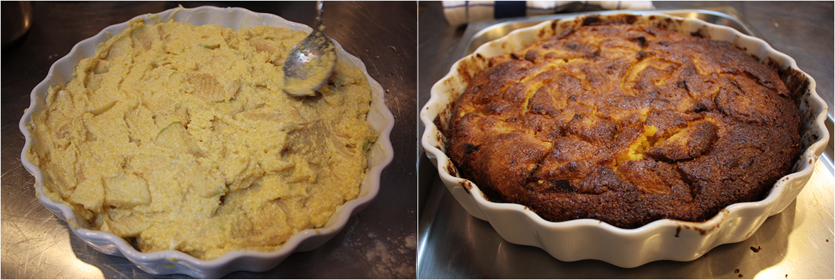 Apple polenta cake. Step by step picture recipes in cooking blog.