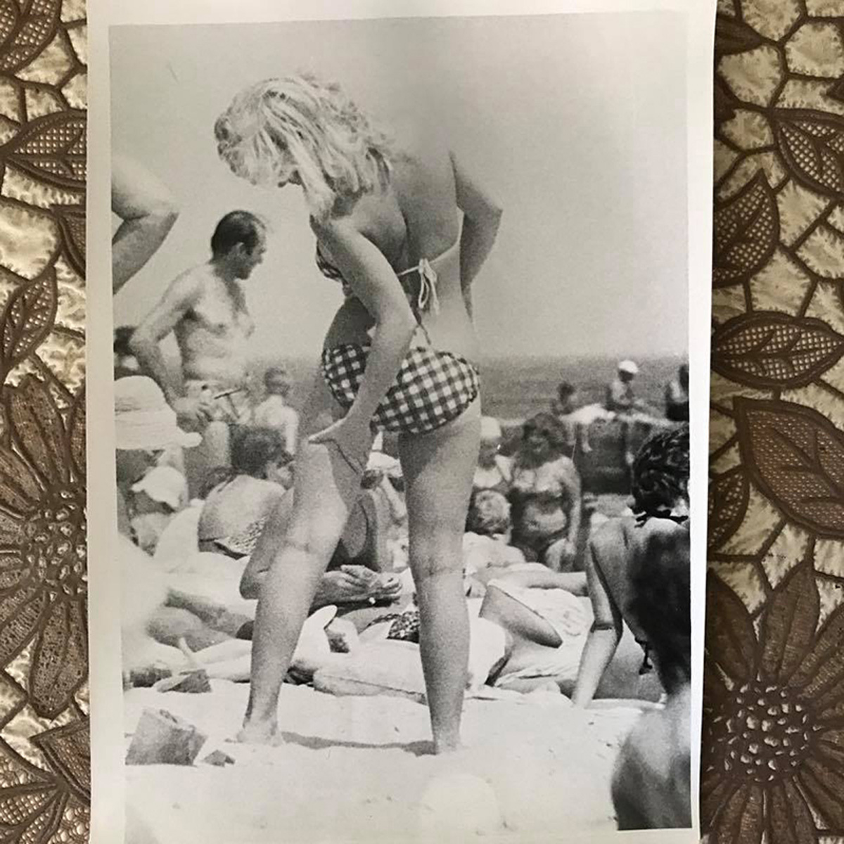 Woman on the beach. Old photo. Maria Kalenska food blog, Odessa.