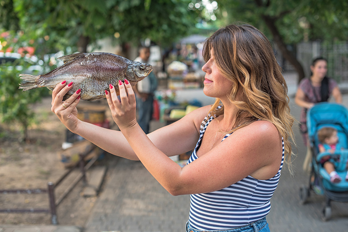 Maria Kalenska and fish. Maria Kalenska food blog, Odessa.