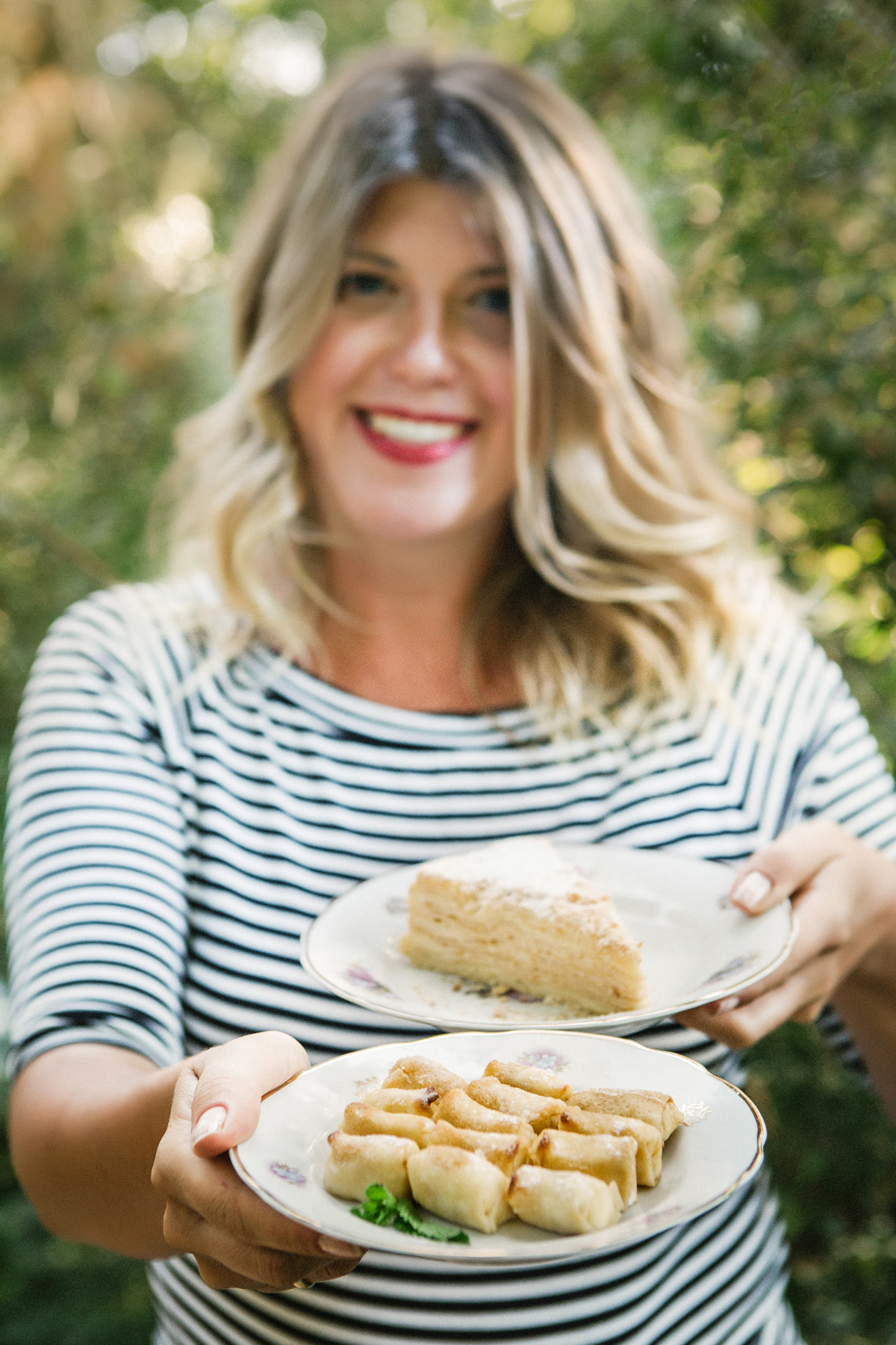 Maria Kalenska with Odessa local dishes. Maria Kalenska food blog, Odessa.