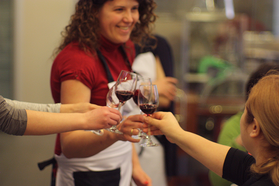Tasting of wine. Meat & Grill & Barbecue Course. Сooking school "My Odessa Cuisine".