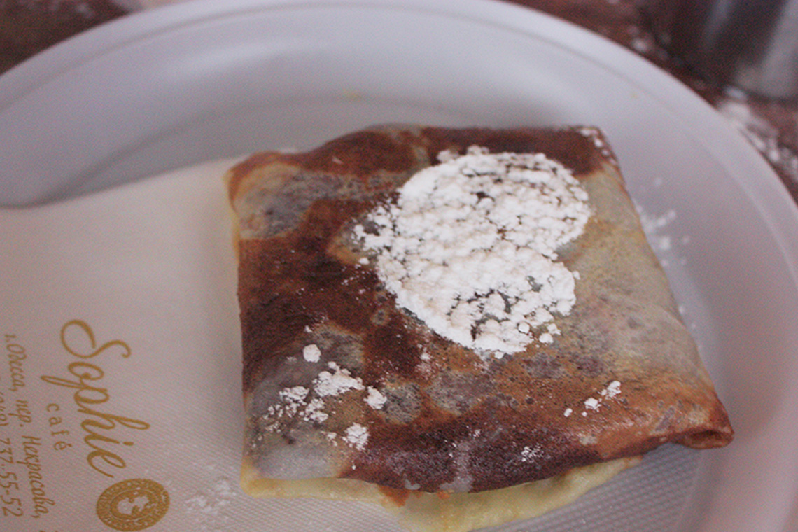 Crepes. Charity Christmas Fair. Cooking school in Ukraine.