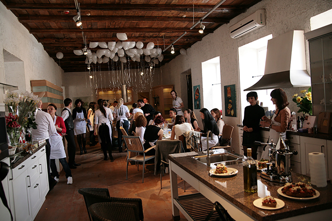 Celebration of “My Friends” cooking school's birthday. Cooking school in Ukraine.