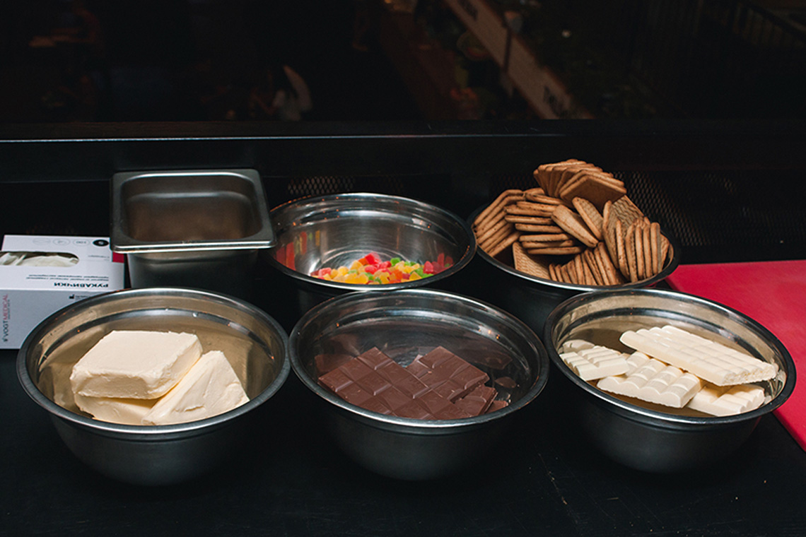 Ingredients for chocolate sausage. Сooking class with chef in Odessa