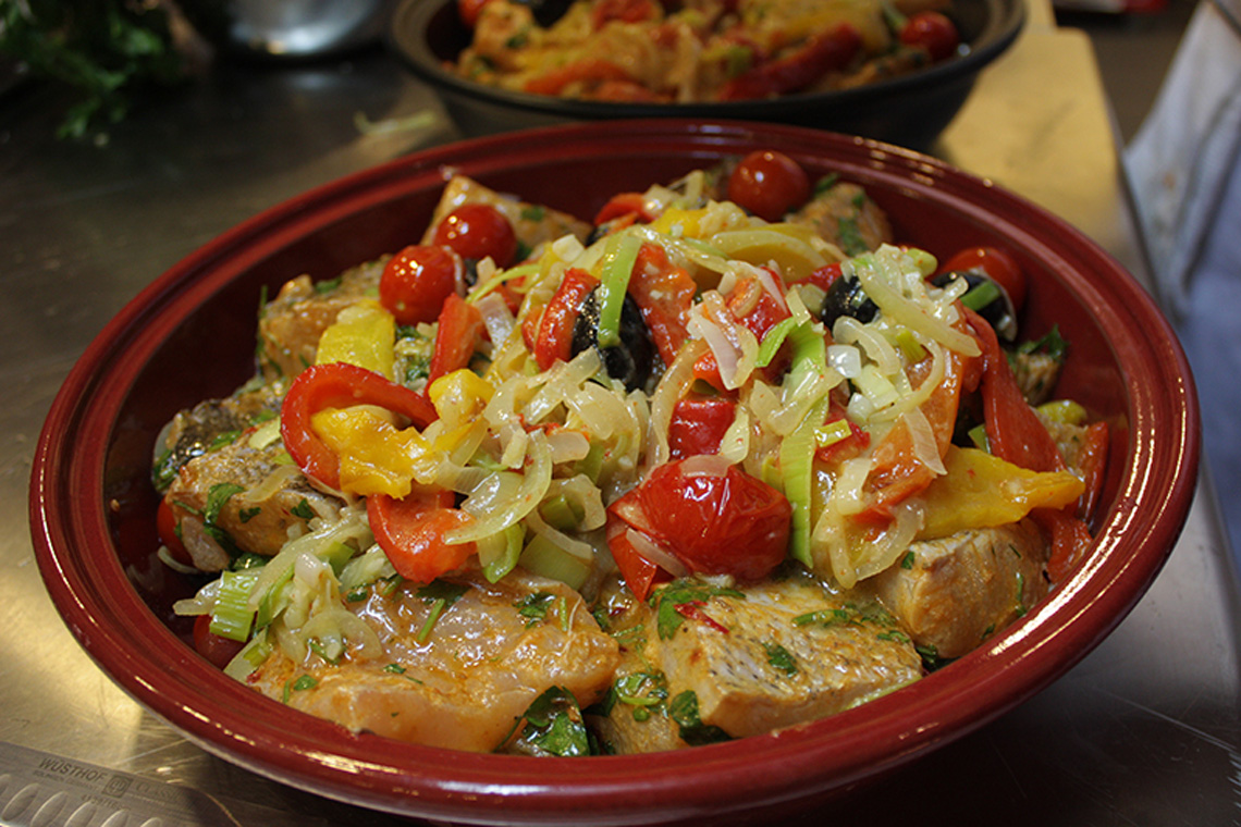 Fish with vegetables. Course "French Regional Cuisine". Сooking school "My Odessa Cuisine".