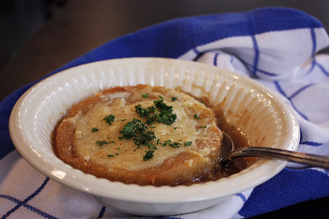 Onion soup. Course "French Regional Cuisine". Сooking school "My Odessa Cuisine".