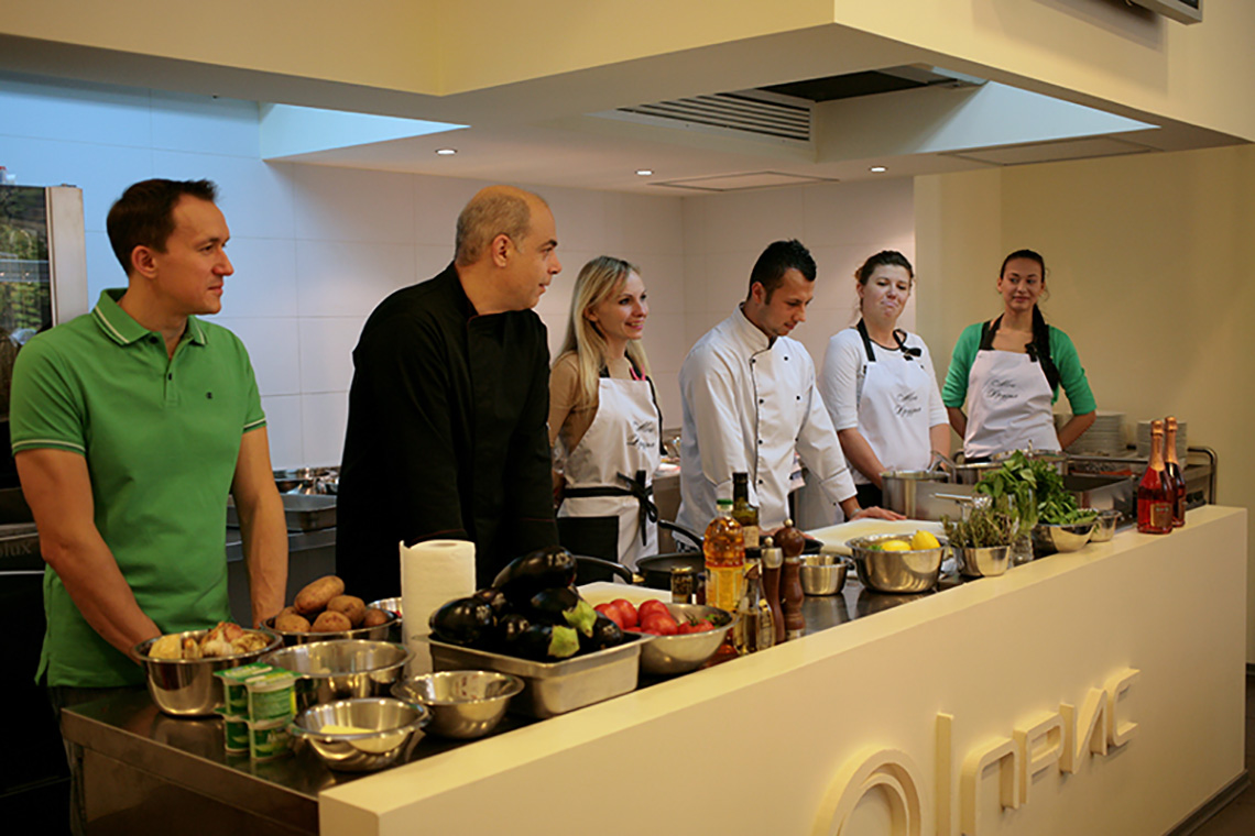 Greek cuisine dishes. Cooking school in Ukraine.