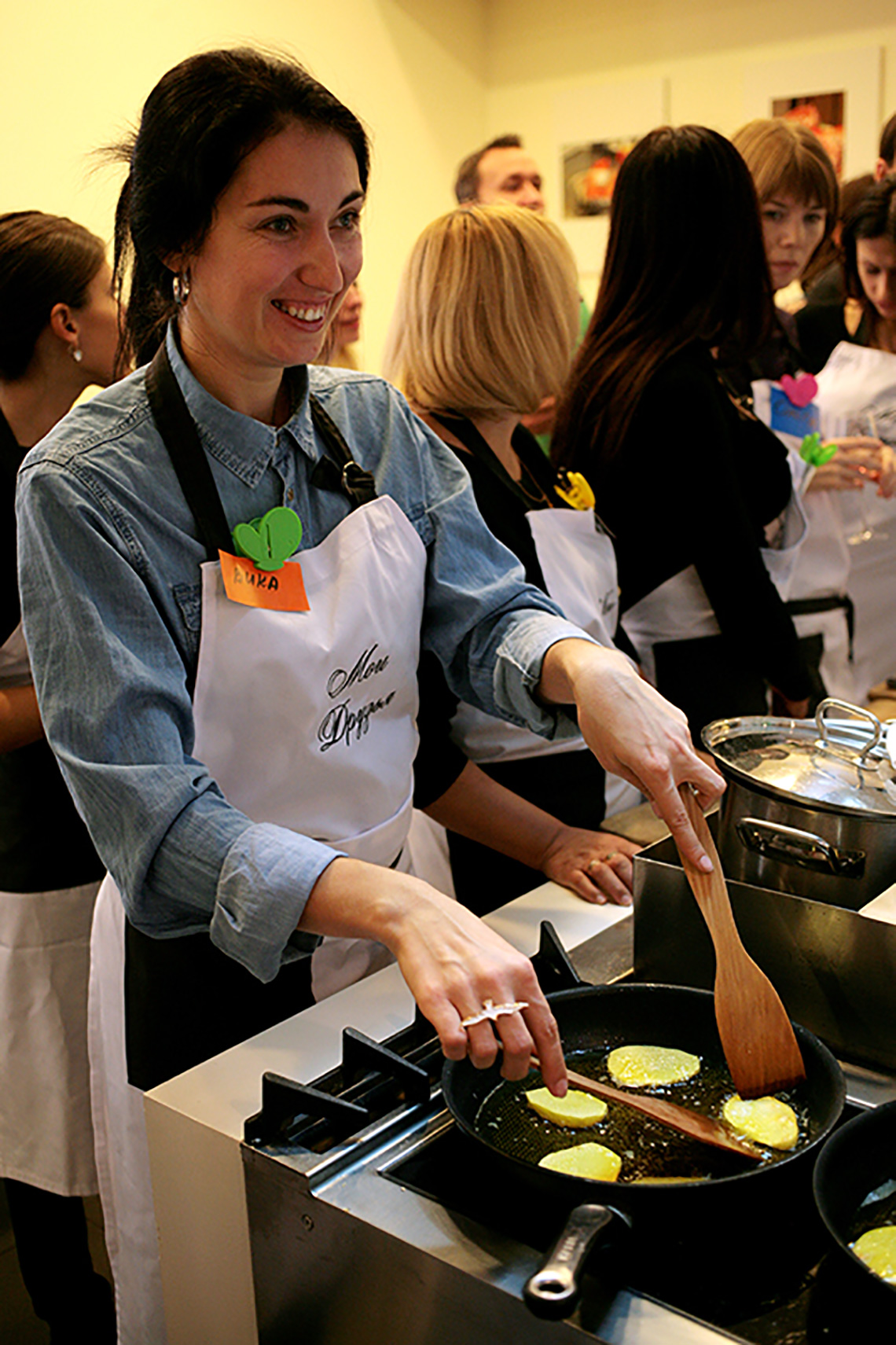 Cooking process. Greek cuisine dishes. Cooking school in Ukraine.
