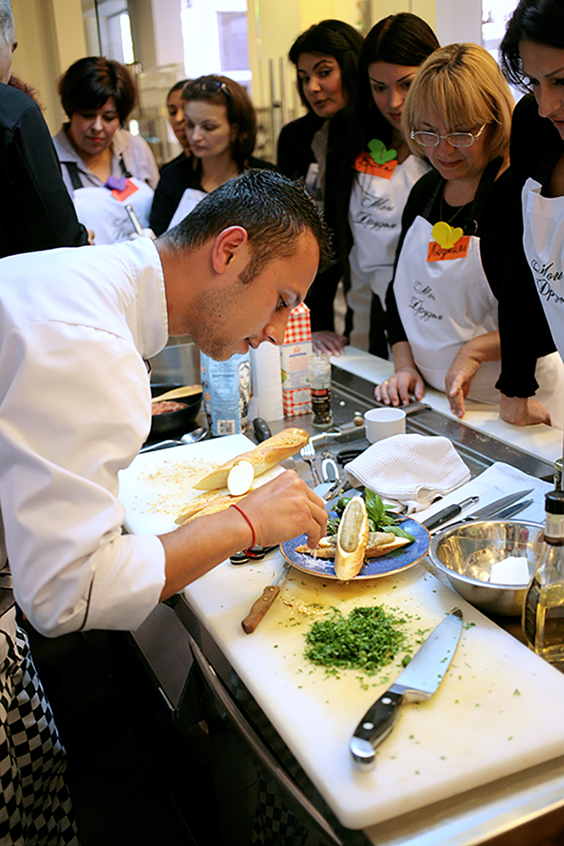 Food plating. Cooking school in Ukraine.