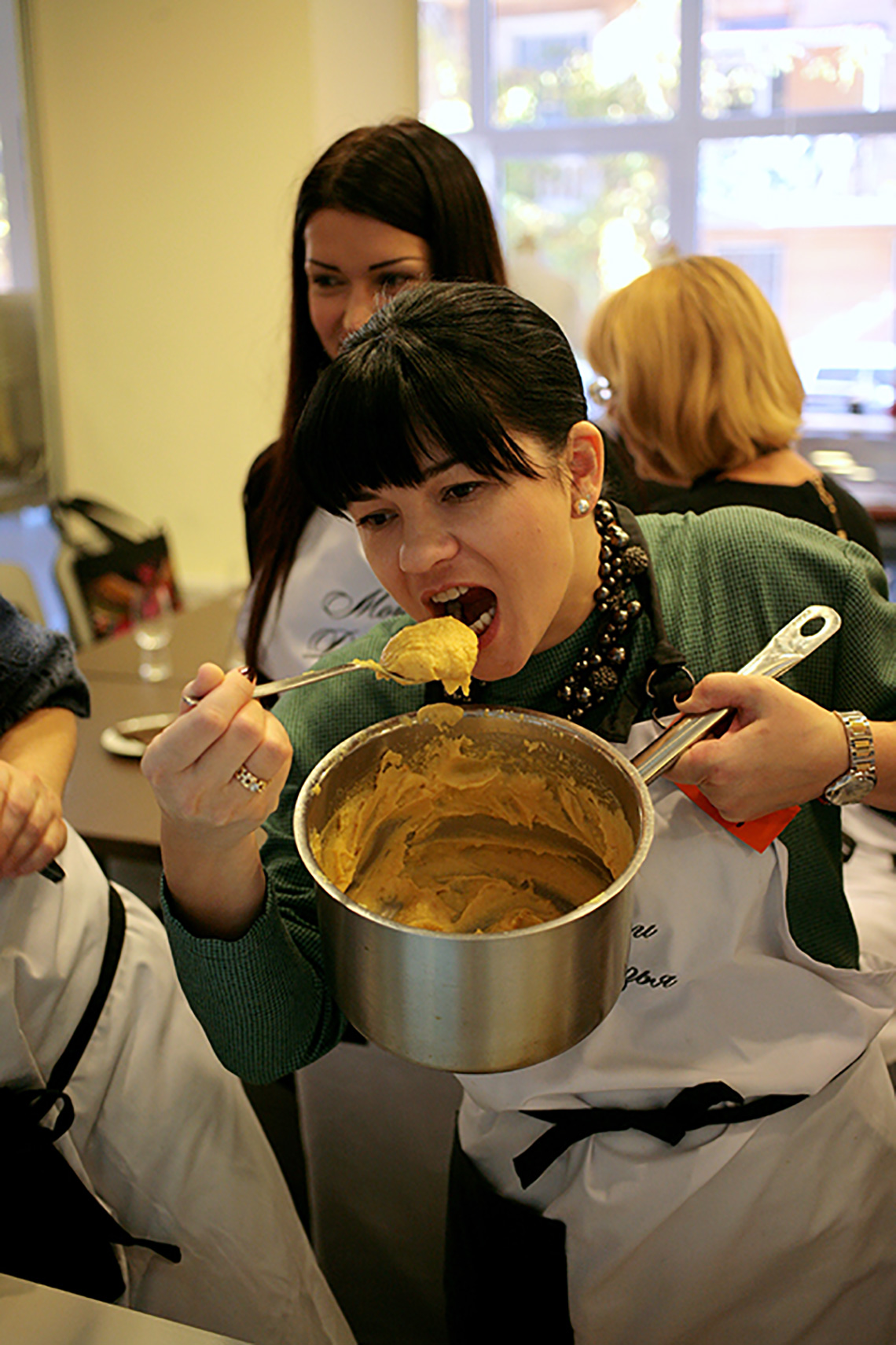 Participants. Greek cuisine dishes. Cooking school in Ukraine.