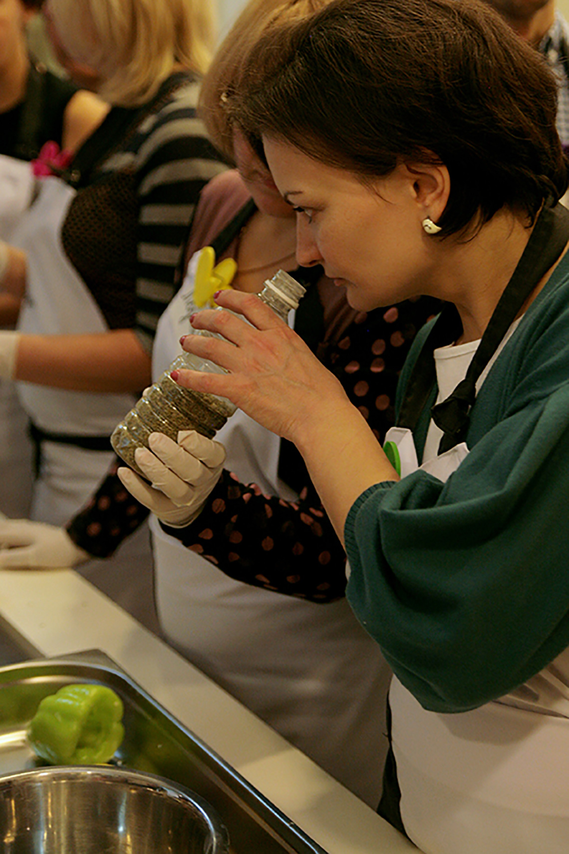 Olive oil tasting during lesson "Greek Сuisine". Cooking classes in Ukraine.