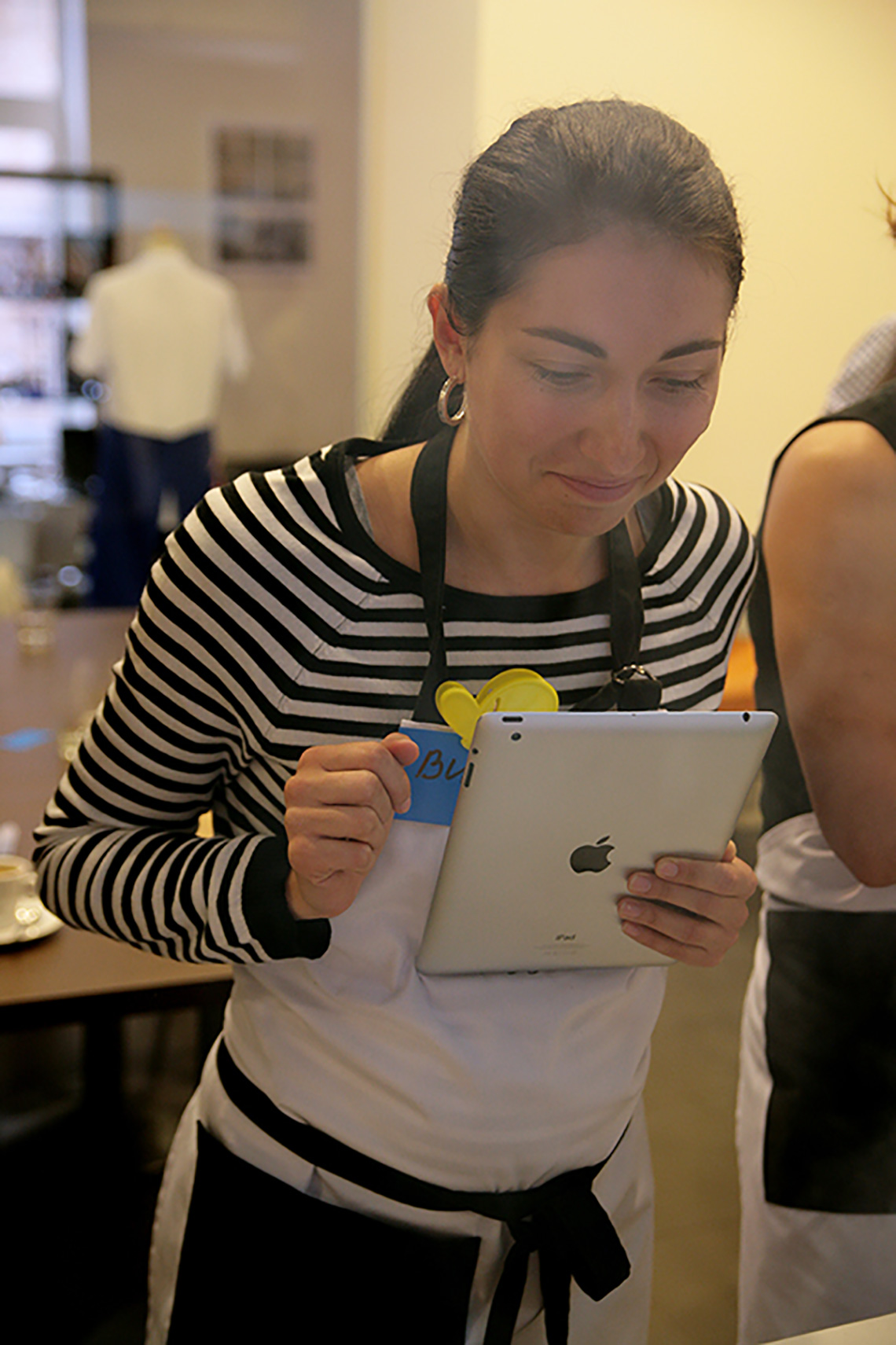 Participants of lesson. Olive oil tasting. Cooking classes in Ukraine.