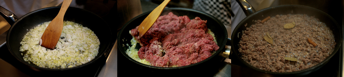 Minced beef. Greek moussaka.