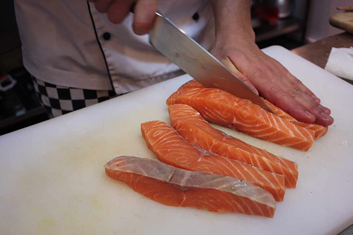 Salmon. Famous Soups from Three Continents. Cooking school in Ukraine.