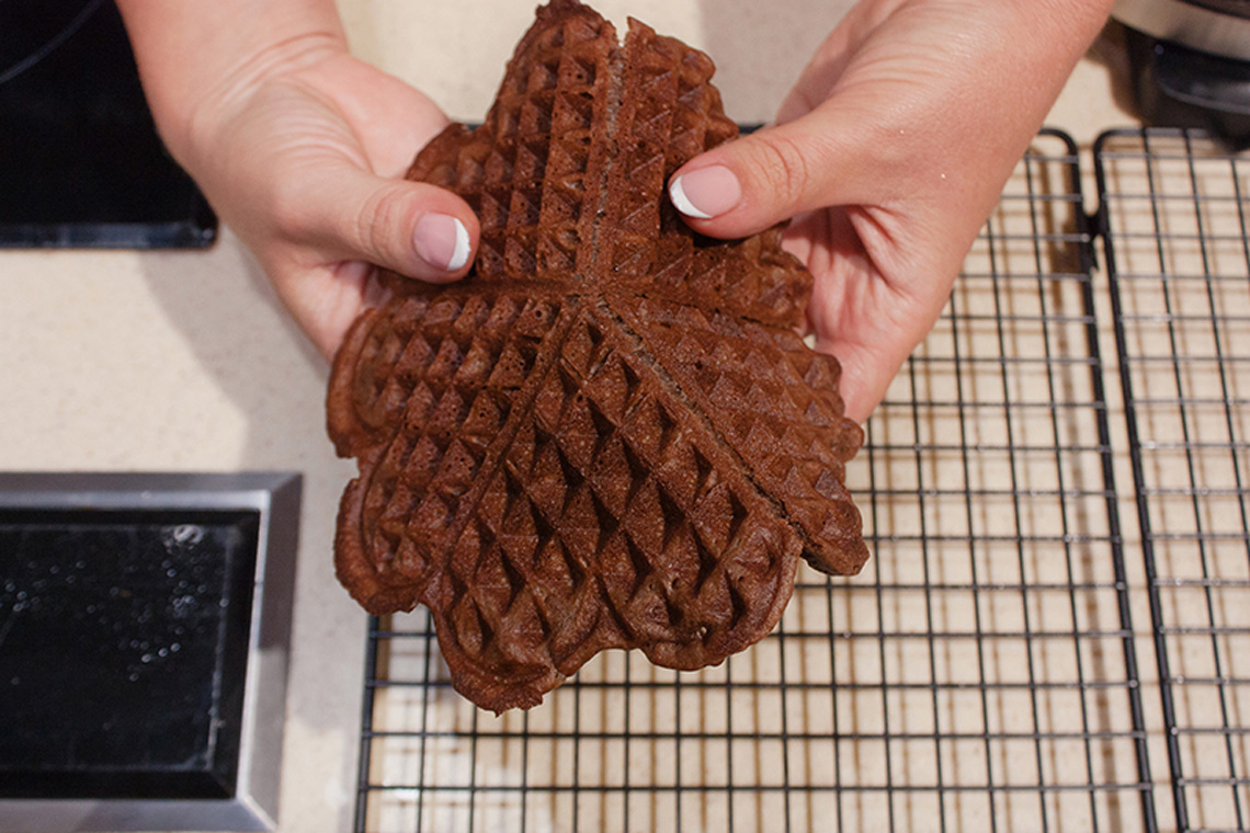 Chocolate waffles. Сooking class with chef in Odessa