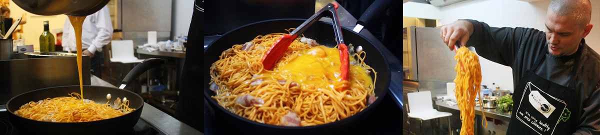 Cook sauce. Spaghetti carbonara. Home cooking recipes with step-by-step photos.