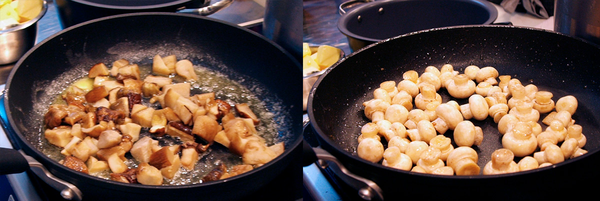 Fry mushrooms