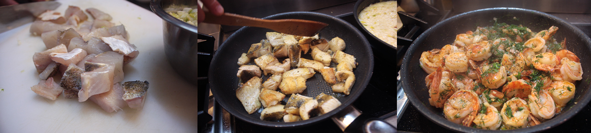 Fry seafood