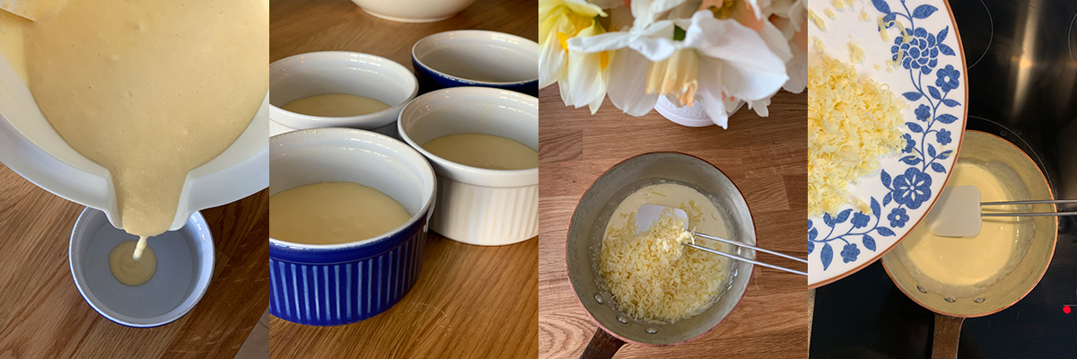 Cheese soufflé in forms