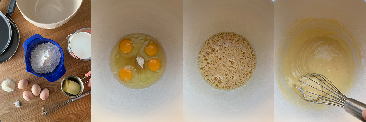 Ingredients for crepes