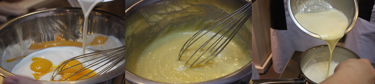 Cook the cream for eclairs