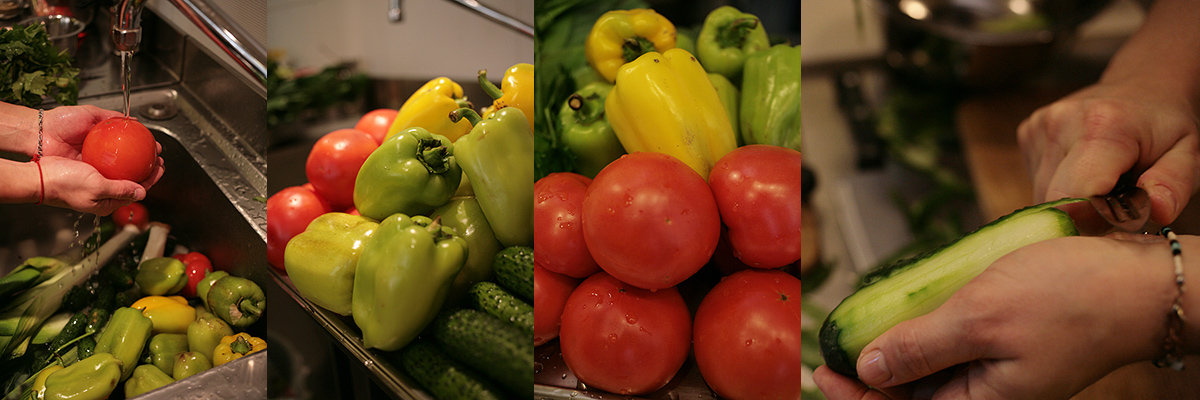 Vegetables for Northern Horiatiki salad