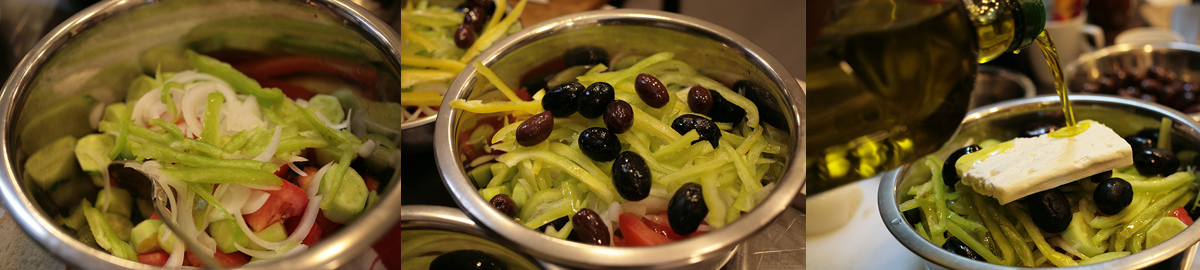 Olive oil. Northern Horiatiki salad. Cooking at home with step-by-step recipes.