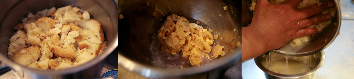 Soak the bread. Taramosalata.