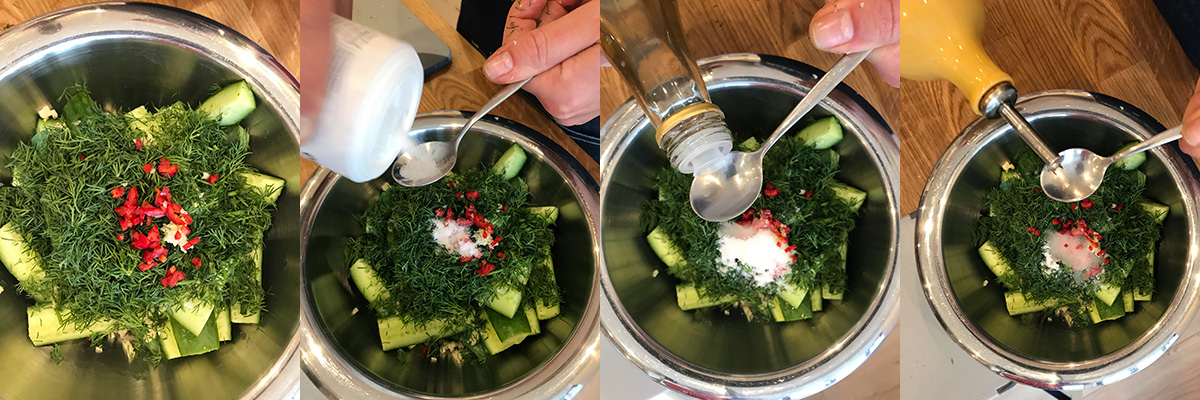 Add spices. Odessa “5 minutes” pickled cucumbers. Cooking tips from famous chefs.
