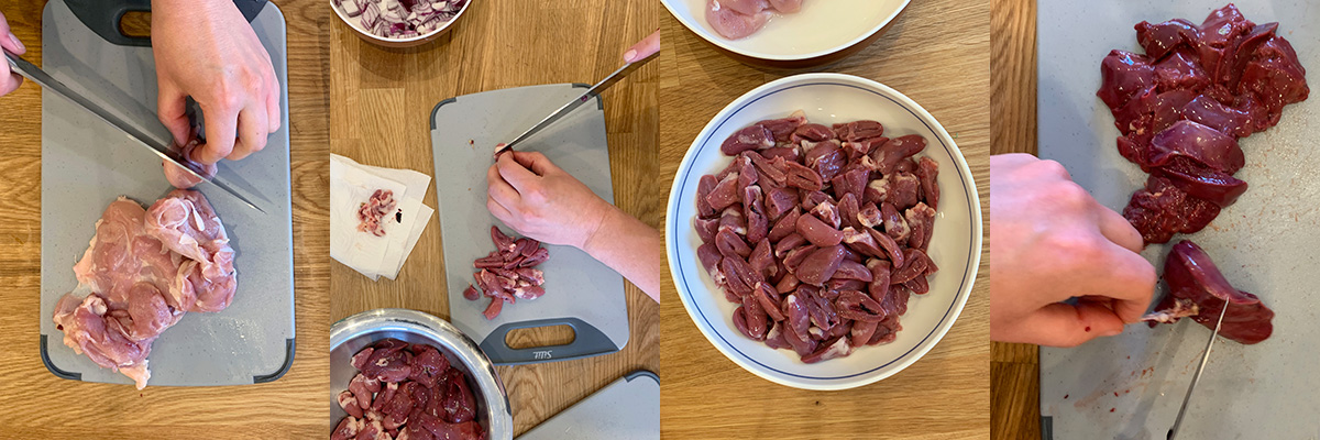 Chopping process. Jerusalem mixed grill variation by Andrei Velichko.