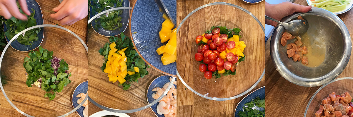 Cooking process. Lima ceviche.