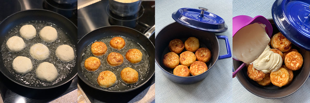 Fry curd cheese pancakes. Cooking at home with step-by-step recipes.