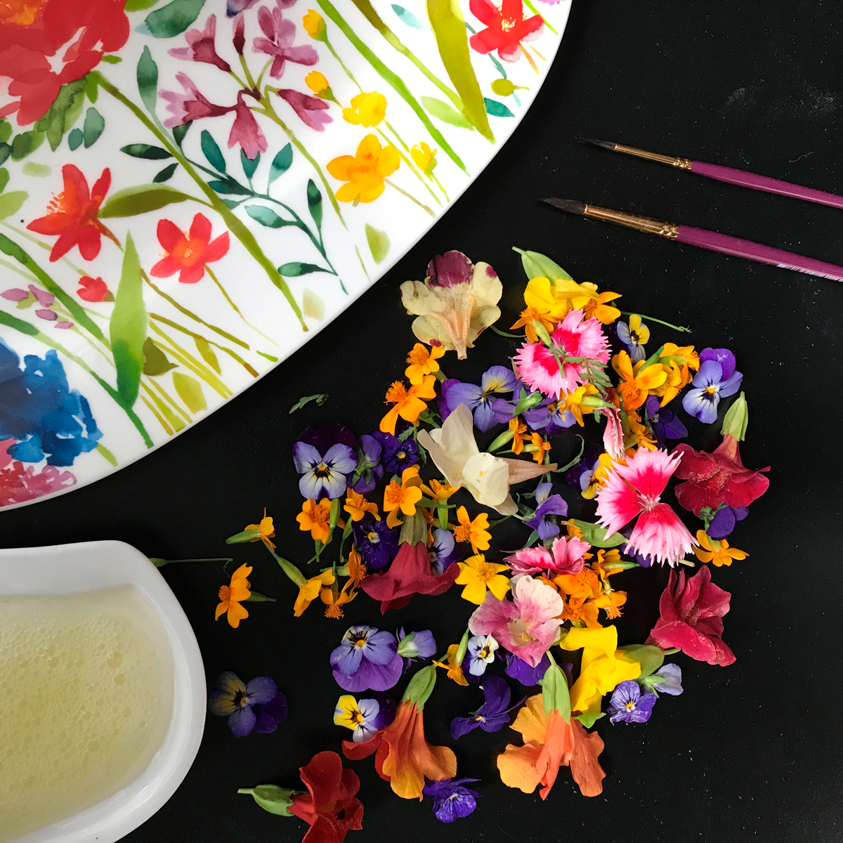 Crystallized flowers are an elegant and delicate dessert decoration.
