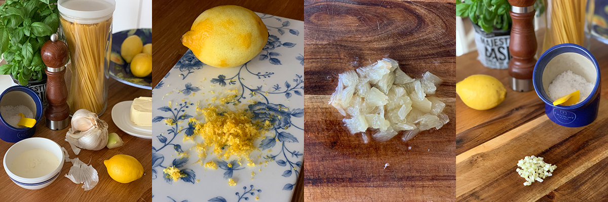 Ingredients. Lemon spaghetti. Delicious recipes from famous chefs.