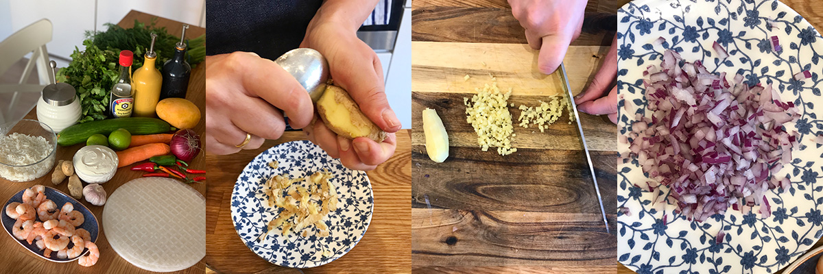 Ingredients for spring rolls. Cooking tips from famous chefs.