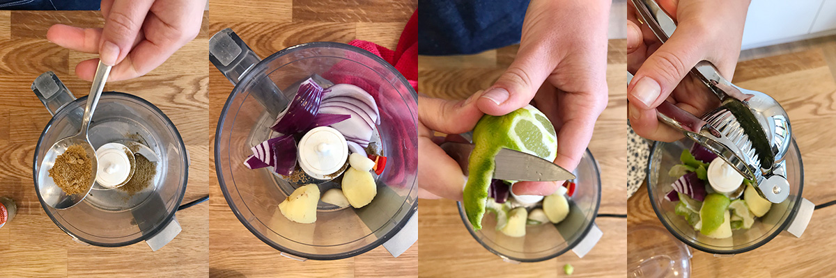 Curry paste. Aubergines vegan green curry by Andrei Velichko.