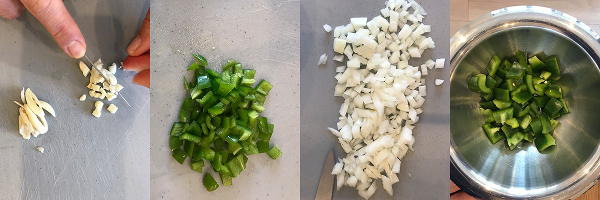 Chopped vegetables. Aubergines vegan green curry by Andrei Velichko. Cooking at home with step-by-step recipes.