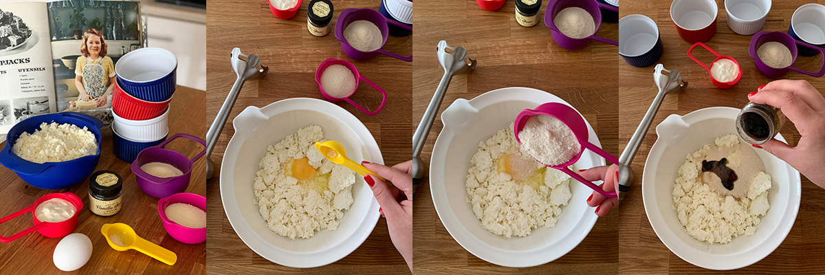 Ingredients for baked curd cheesecake or zapekanka.