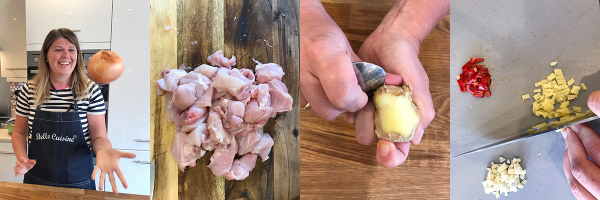 Ingredients for Thai yellow chicken curry by Andrei Velichko.