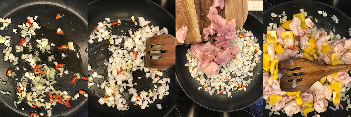 Thai yellow chicken curry by Andrei Velichko. Cooking at home with step-by-step recipes.