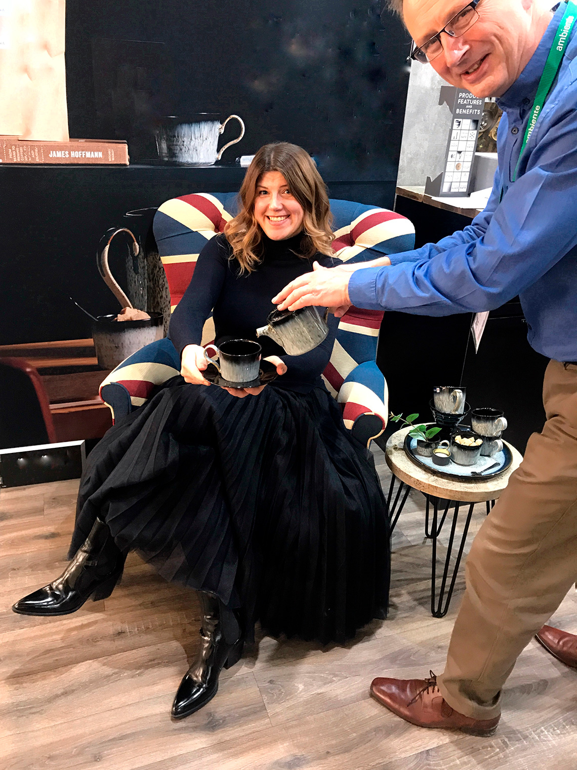 Food blogger and influencer Maria Kalenska at the prestigious Ambiente exhibition in Frankfurt