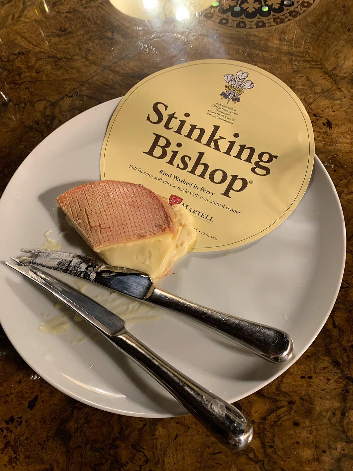 The most famous of Charles’ cheeses is Stinking Bishop