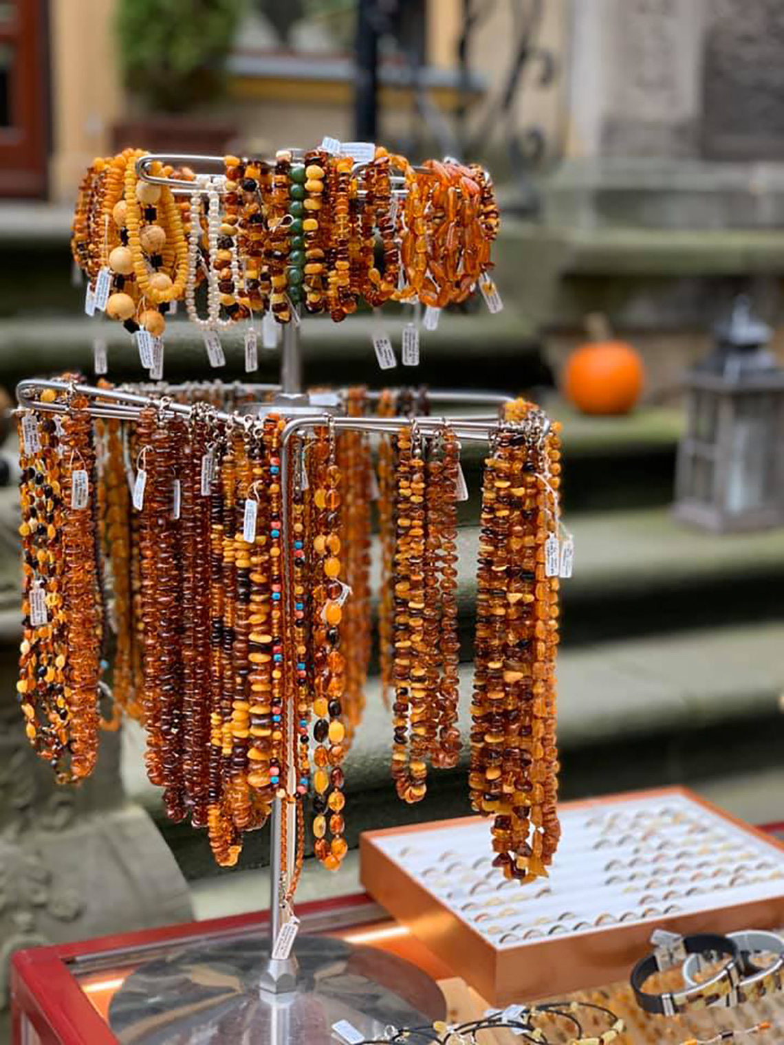 Decorations of Amber Street in Gdansk