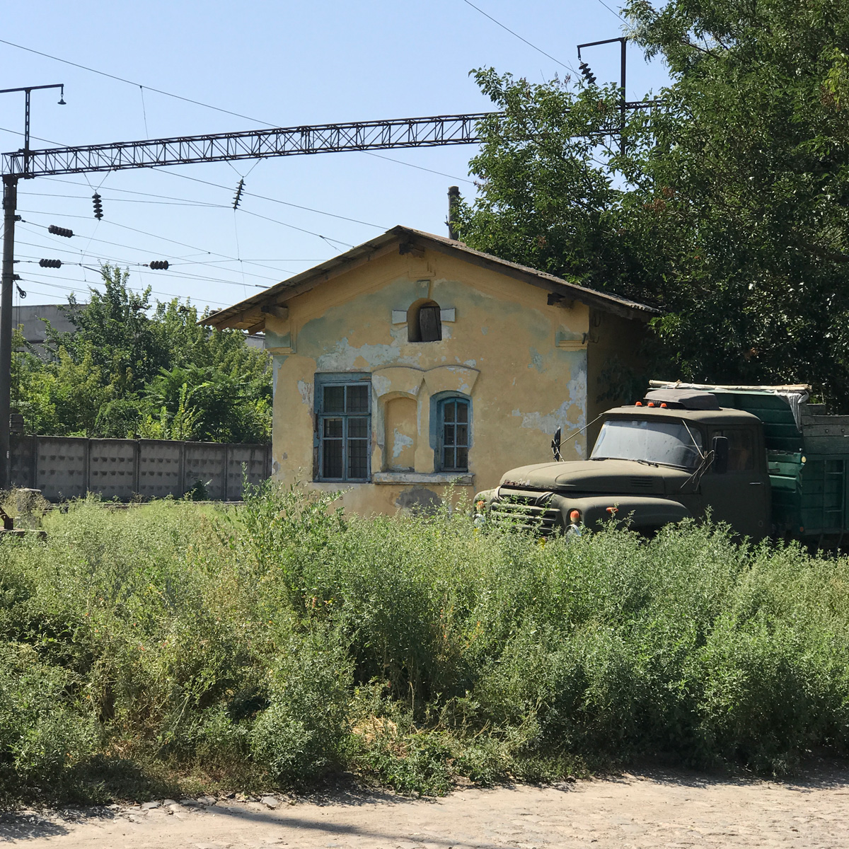 Old railway building in Odessa
